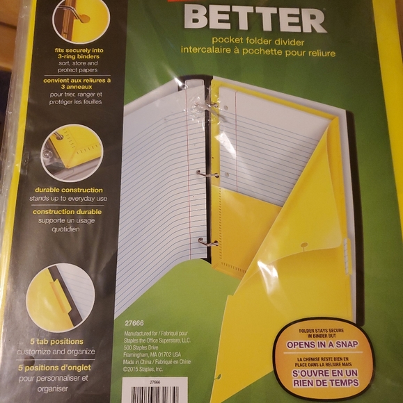 New Plastic Notebook Folder Dividers Set of 4 - Picture 1 of 3